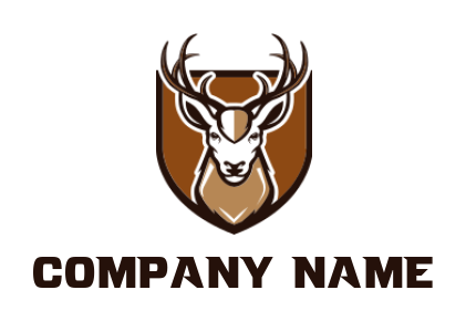 Animal logo antler head in shield