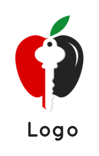 real estate logo negative space key with apple
