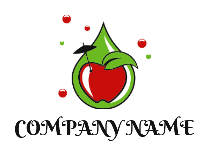 food logo icon apple inside water drop - logodesign.net