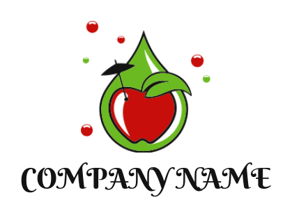 food logo icon apple inside water drop - logodesign.net