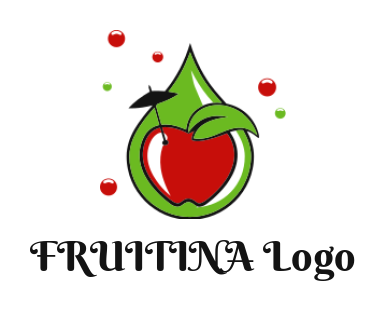 food logo icon apple inside water drop - logodesign.net