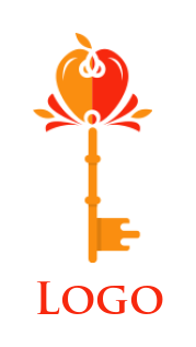 Make a real estate logo apple on key