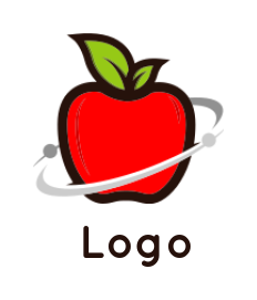 generate a food logo of apple with swoosh