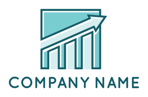 finance logo arrow and financial bar in square
