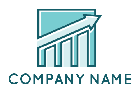 generate a finance logo arrow and financial bar inside square - logodesign.net