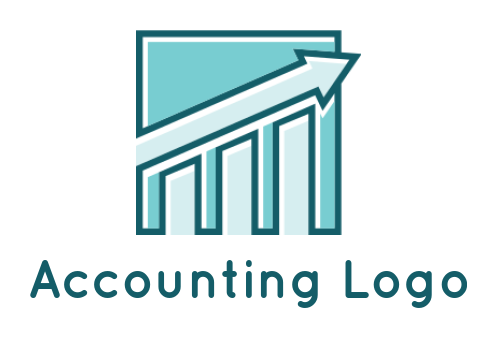 finance logo arrow and financial bar in square