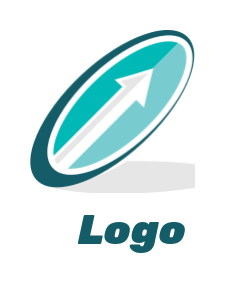 create an investment logo arrow up in oval shape