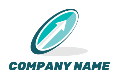 create an investment logo arrow up in oval shape