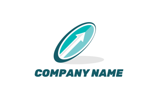 create an investment logo arrow going up in oval shape - logodesign.net