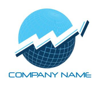 marketing logo arrow going up inside the globe