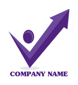 marketing logo arrow with an abstract person
