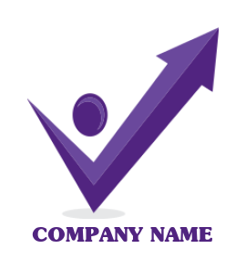 marketing logo arrow with an abstract person