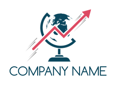 investment logo online arrow graph and globe