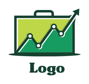 investment logo arrow graph line with briefcase