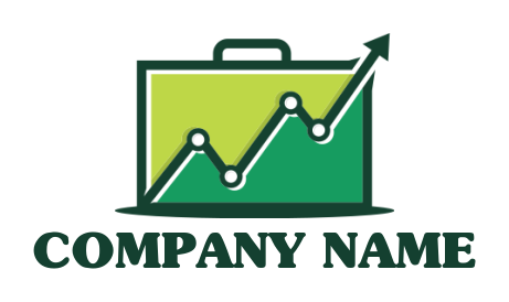 investment logo arrow graph line with briefcase
