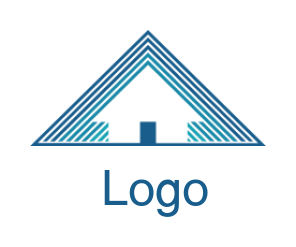 real estate logo of arrow house in triangle
