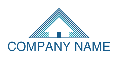 real estate logo of arrow house in triangle