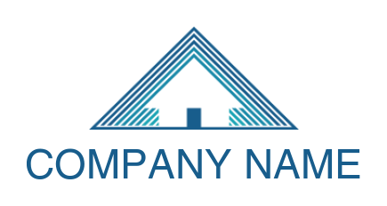 real estate logo of arrow house in triangle