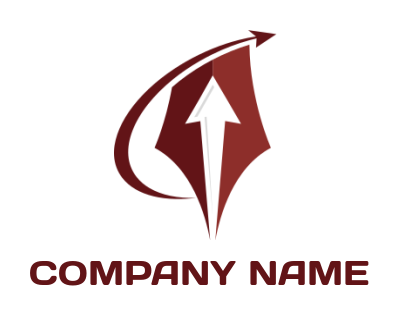 create a marketing logo with an arrow in ink pen