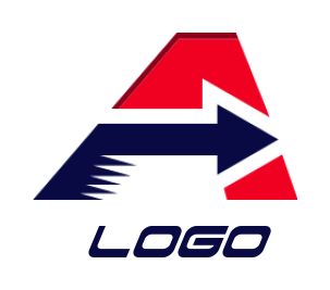 Letter A logo icon arrow incorporated in letter A