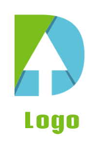 Make a Letter D logo arrow incorporated in letter D