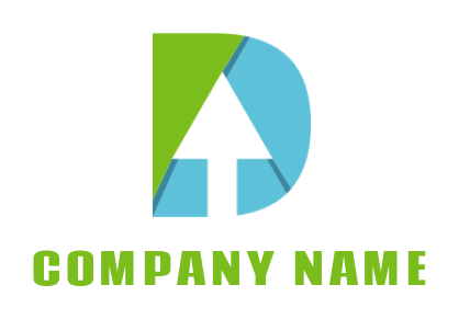 Make a Letter D logo arrow incorporated in letter D