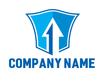 create an investment logo arrow inside shield