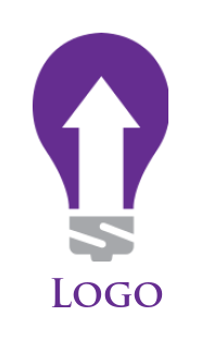 create a marketing logo arrow inside the bulb