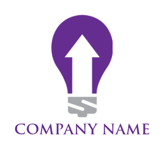 create a marketing logo arrow inside the bulb