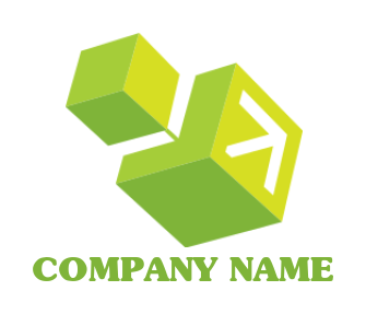 marketing logo icon arrow inside two 3D cubes