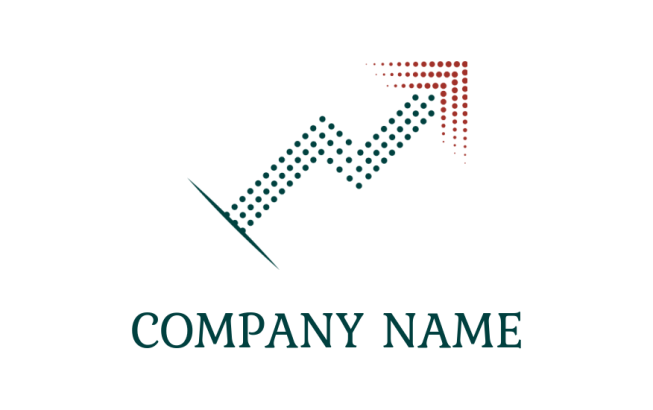 make an investment logo arrow made with dots