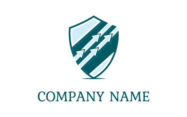 insurance logo arrow moving up inside the shield | Logo Template by ...