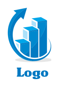 finance logo arrow moving up with financial bar