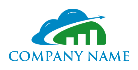 finance logo online arrow over bars in cloud - logodesign.net
