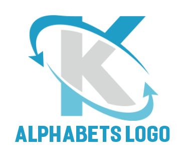 Letter K logo maker with arrows forming swoosh