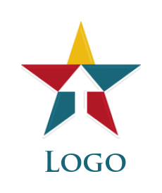 design a marketing logo arrow up in star