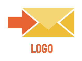 design a logistics logo arrow with envelope 
