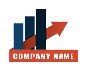 marketing logo icon arrow with financial bars - logodesign.net