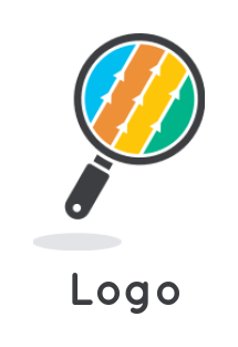 finance logo arrows and bars in magnifying glass