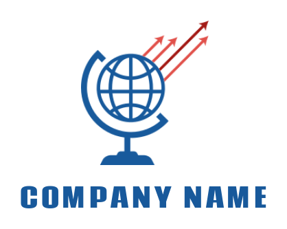 logistics logo template arrows coming from globe
