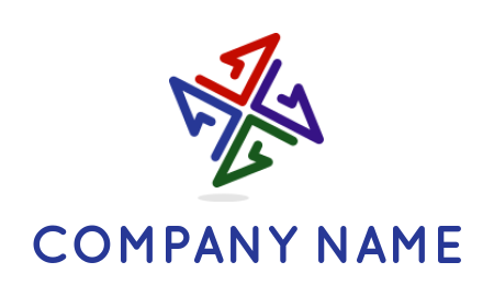make a marketing logo icon arrows forming square