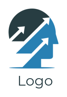 HR logo arrows going up in abstract head