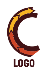 Make a Letter C logo arrows incorporated in letter C 