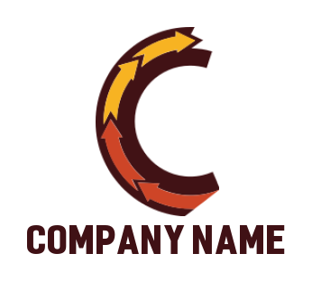 Make a Letter C logo arrows incorporated in letter C 