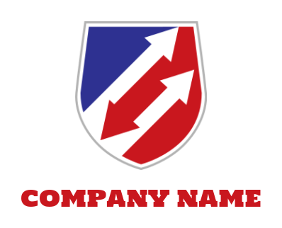 finance logo icon arrows inside shield - logodesign.net