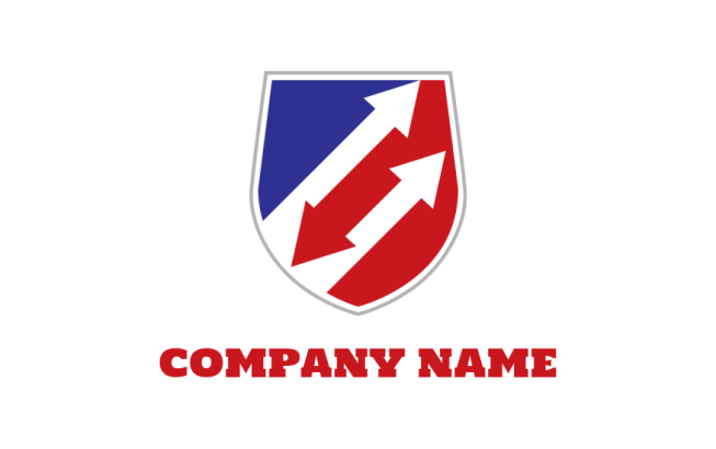  Create a finance logo arrows inside the shield