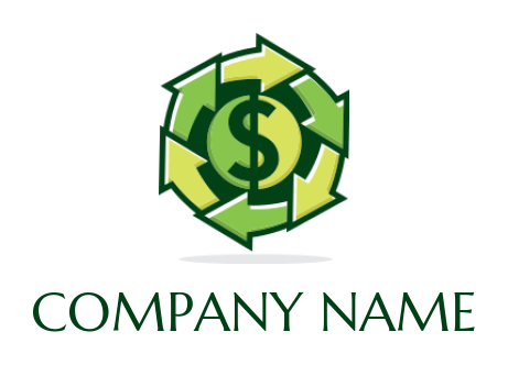 finance logo maker arrows moving around dollar Sign - logodesign.net