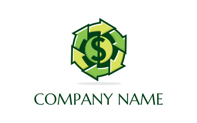 finance logo maker arrows moving around dollar Sign - logodesign.net