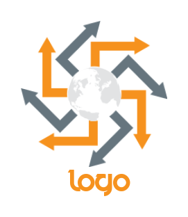 internet logo icon arrows rotating around globe