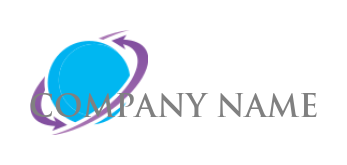 make a marketing logo arrow swoosh around circle